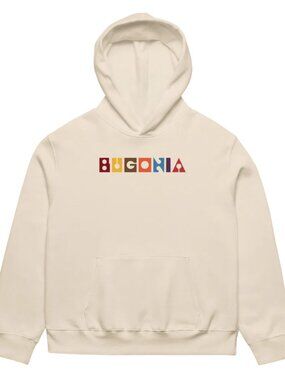 BOGONIA Color Logo Unisex Oversized Heavy Hoodie Large